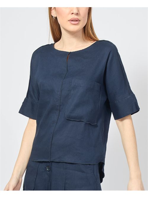 Alessia Santi blue blouse in linen ALESSIA SANTI | 511SD45037S2828